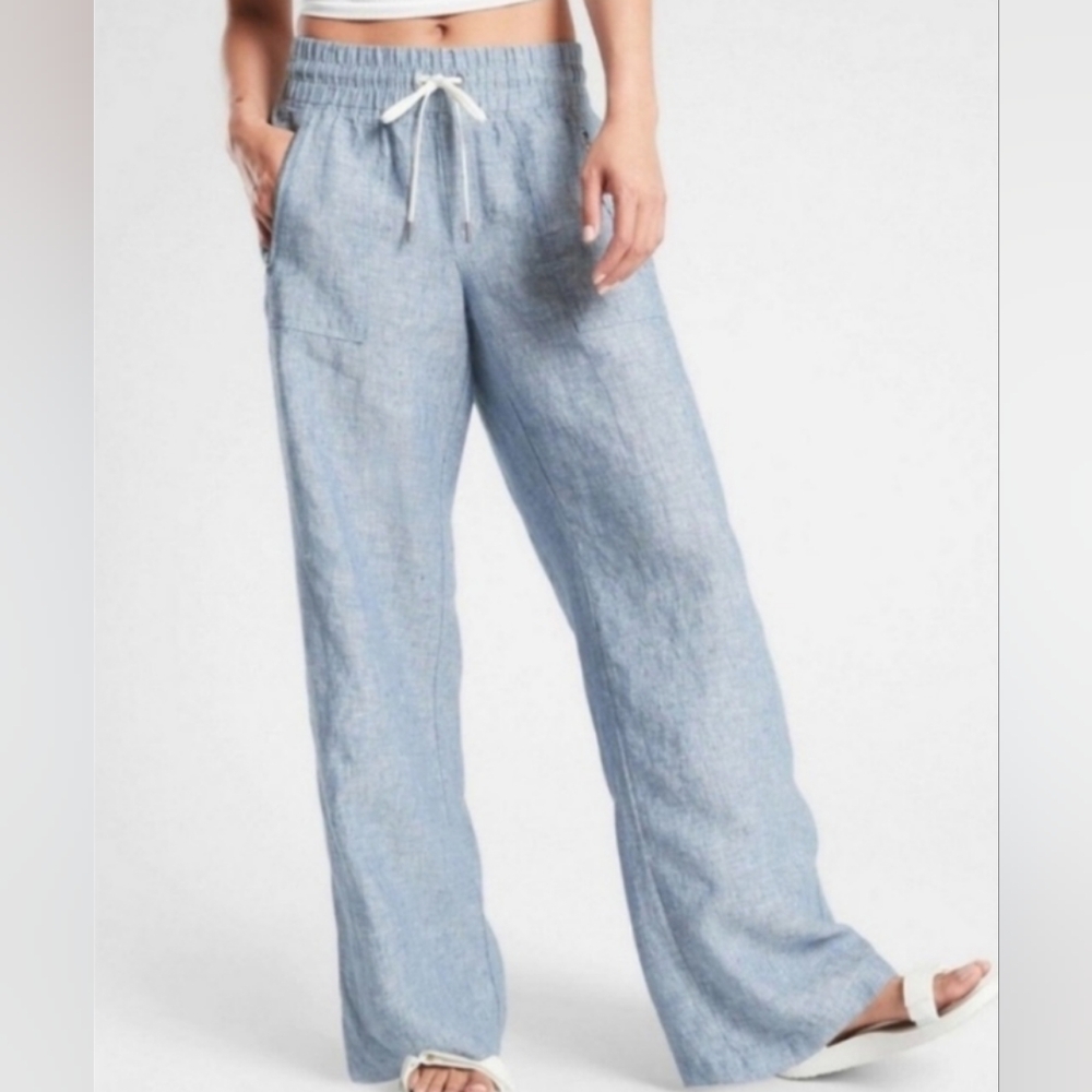 ATHLETA Cabo Linen Wide Leg Pants, 4P